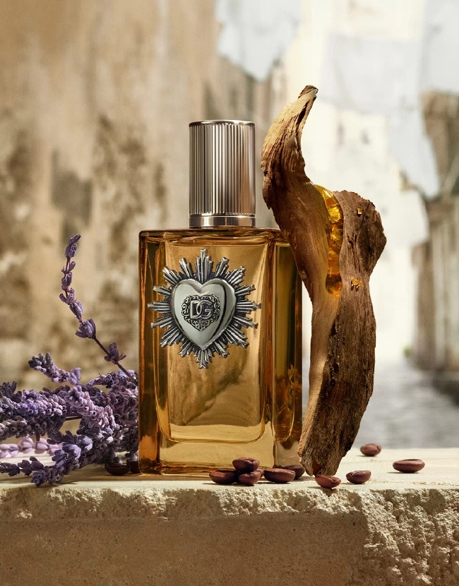 Devotion for Men Parfum bottle with lavender, coffee and ambery woods